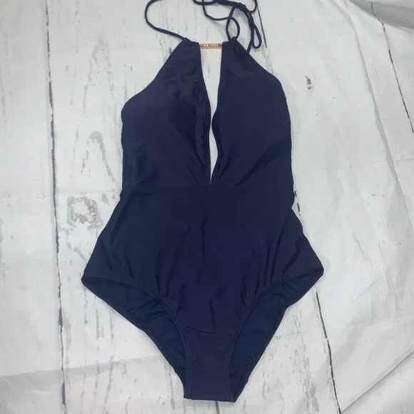 Ted Baker London Pikaa Halter One Piece Swim in Navy Blue 6 - Picture 6 of 6